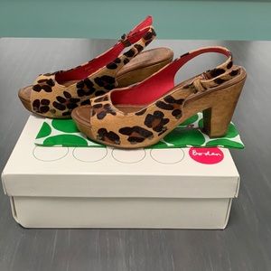 Boden Leopard Slingback Heels *New Condition*